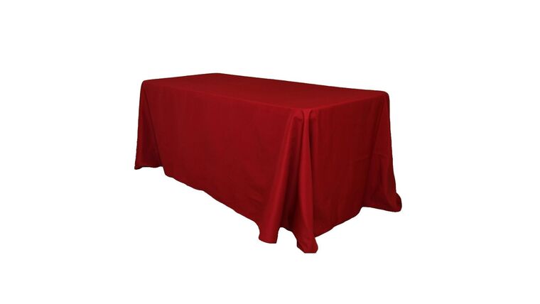 Polyester | 90″ x 156″ Rectangular Polyester Tablecloth – Apple Red | Rental Polyester | 90″ x 156″ Rectangular Polyester Tablecloth – Apple Red | Rental