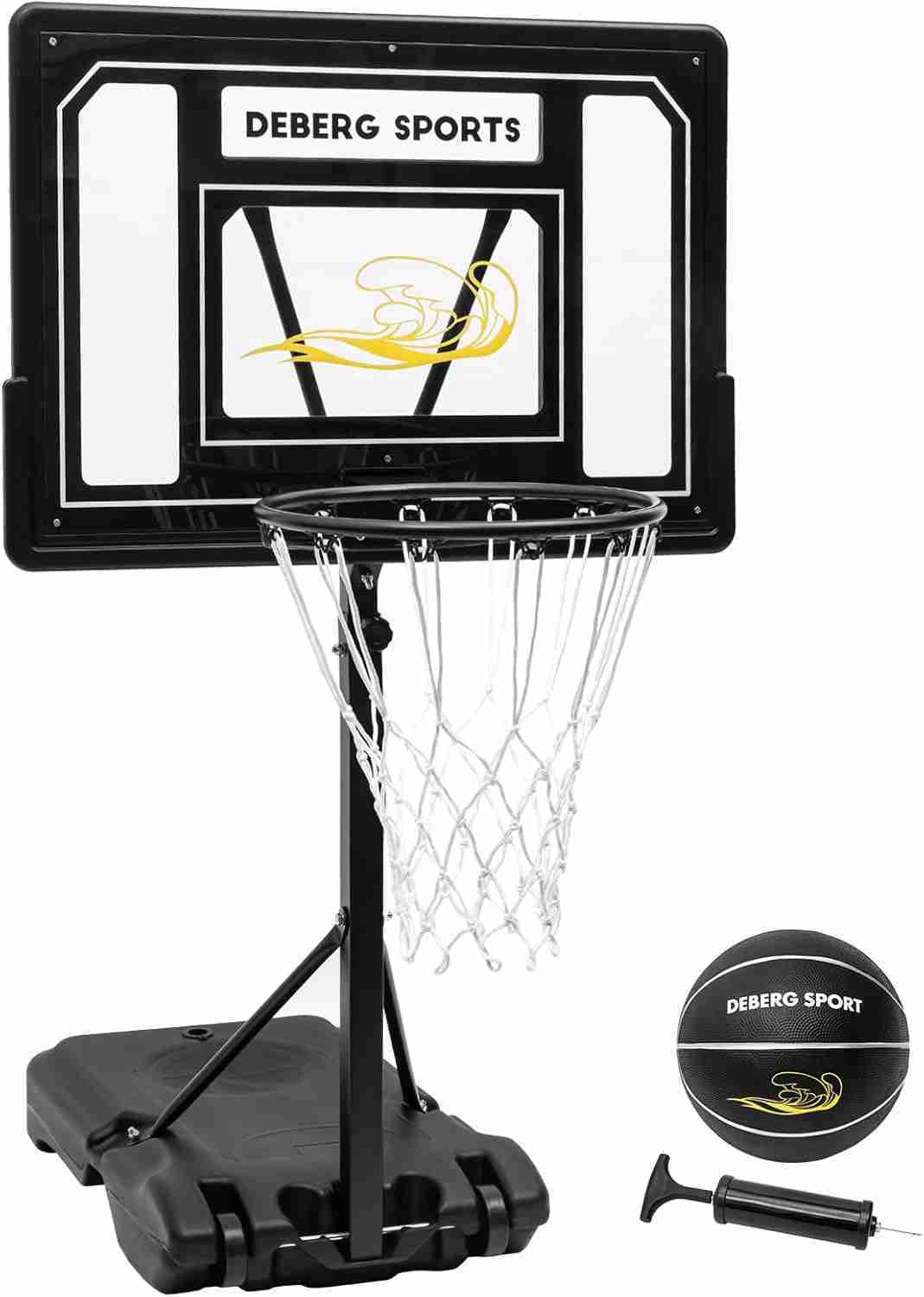 DEBERG Swimming Pool Basketball Hoop Set Height-Adjustable Portable Pool Basketball Hoop Poolside with Shatterproof Backboard and Stainless Steel Rim/Bracket, Includes a Ball and Air Pump : Toys & Games | Rental DEBERG Swimming Pool Basketball Hoop Set Height-Adjustable Portable Pool Basketball Hoop Poolside with Shatterproof Backboard and Stainless Steel Rim/Bracket, Includes a Ball and Air Pump : Toys & Games | Rental