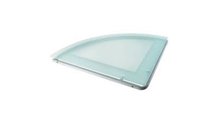 Brenton Studio Glass Desk Corner Piece | Rental Brenton Studio Glass Desk Corner Piece | Rental
