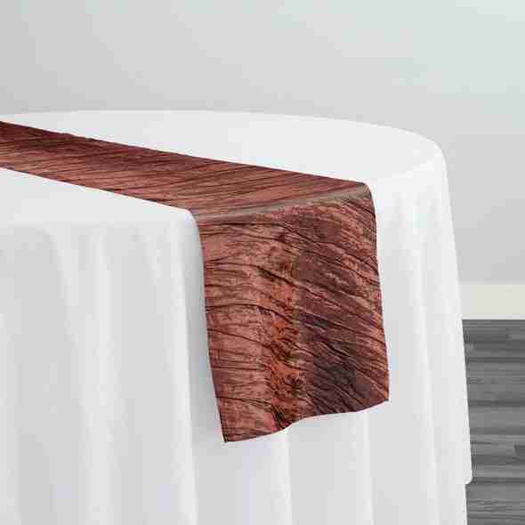 Accordion Taffeta Table Runner in Rust | Rental
