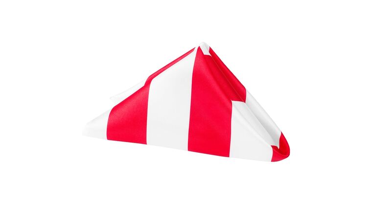 Satin | Stripe 20″x20″ Satin Napkin – Red & White | Rental Satin | Stripe 20″x20″ Satin Napkin – Red & White | Rental