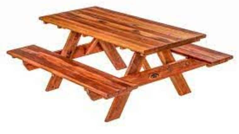 Picnic Table | 8′ Red | Wood | Rental Picnic Table | 8′ Red | Wood | Rental