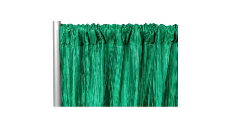 Accordion Crinkle Taffeta 8ft H x 54″ W Drape/Backdrop Panel – Emerald Green | Rental