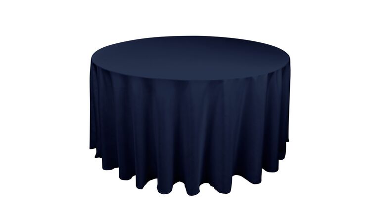 Polyester 108″ Round Tablecloth – Navy Blue | Rental