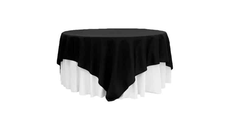Polyester Square 90″x90″ Overlay/Tablecloth – Black | Rental