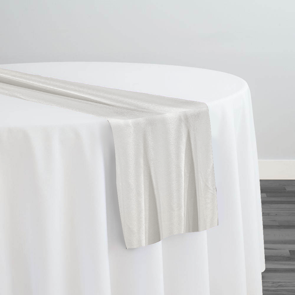 Luxury Plush Velvet Table Runner in White | Rental