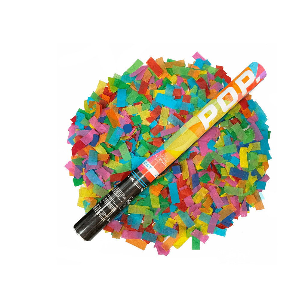 Multicolor Tissue – Handheld Confetti POP Cannon (24″) | Rental