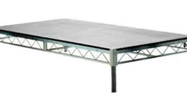 Steel Deck | Silver | 4′ x 8′ | Stage Panel Rental | Rental