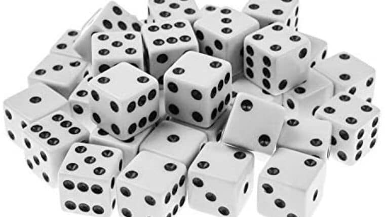 Part – 16mm White Rounded Brybelly Casino Dice | Rental Part – 16mm White Rounded Brybelly Casino Dice | Rental