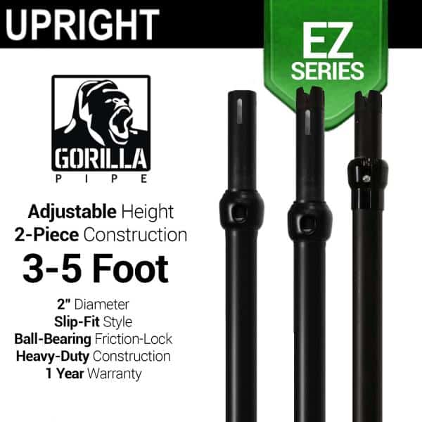 Black Anodized EZ Series – 2-Piece Adjustable Upright w/Slip-Lock (3ft-5ft) | Rental Black Anodized EZ Series – 2-Piece Adjustable Upright w/Slip-Lock (3ft-5ft) | Rental
