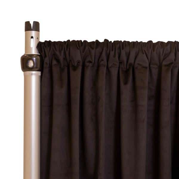 Fire Velvet (IFR) Drape w/ Sewn Rod Pocket – Black | Rental