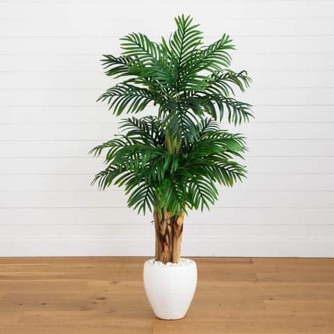 5.5’ Triple Areca Palm Artificial Tree in White Planter | Rental 5.5’ Triple Areca Palm Artificial Tree in White Planter | Rental