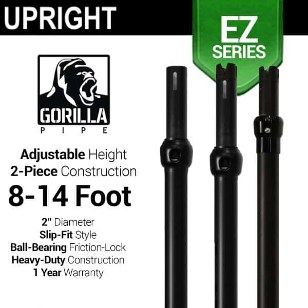 Black Anodized EZ Series – 2-Piece Adjustable Upright w/Slip-Lock (8ft-14ft) | Rental Black Anodized EZ Series – 2-Piece Adjustable Upright w/Slip-Lock (8ft-14ft) | Rental