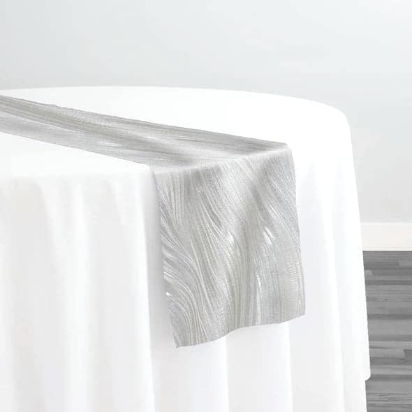 Allure Jacquard Table Runner in White | Rental Allure Jacquard Table Runner in White | Rental