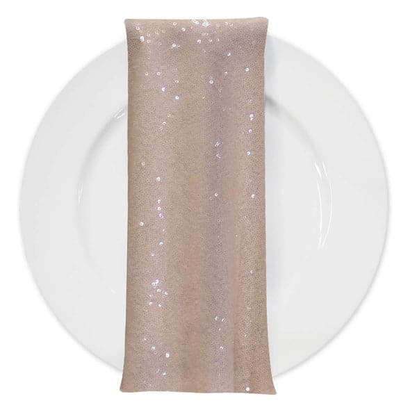 Glitz Sequins (w/ Poly Lining) Table Napkin in Blush Transparent | Rental