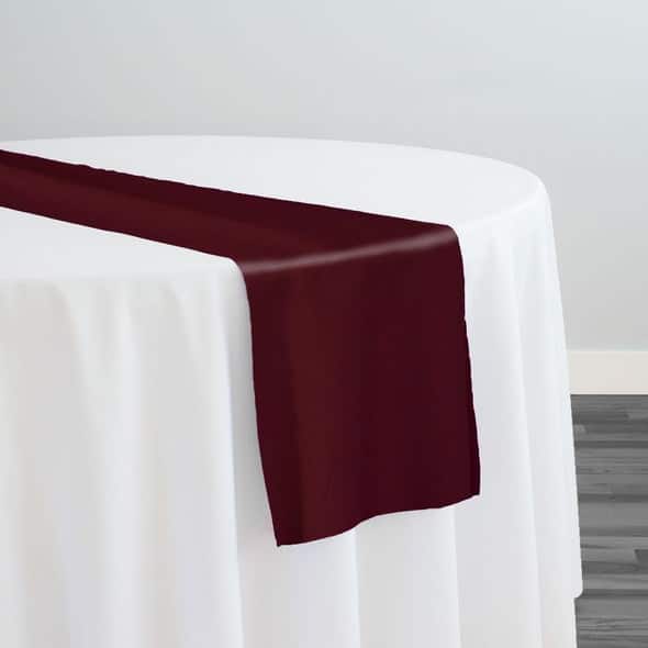 Premium Poly (Poplin) Table Runner in Burgundy 1232 | Rental