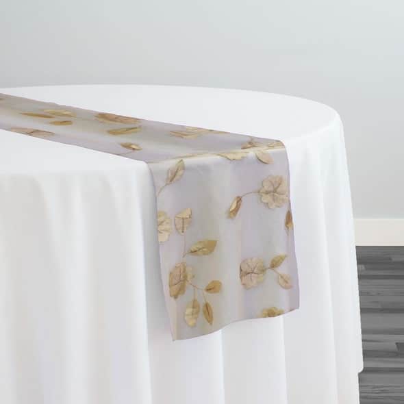 Lily Petal Table Runner in Champagne | Rental Lily Petal Table Runner in Champagne | Rental