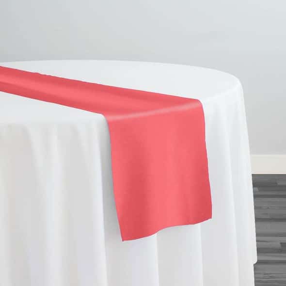Premium Poly (Poplin) Table Runner in Coral 1200 | Rental