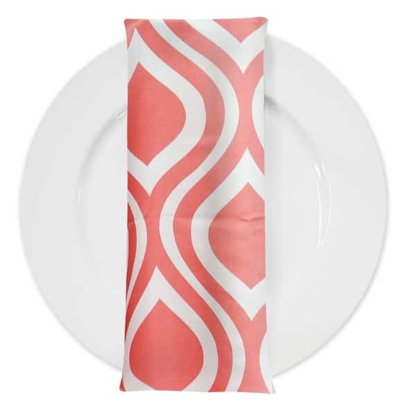 Groovy Print (Lamour) Table Napkin in Coral | Rental Groovy Print (Lamour) Table Napkin in Coral | Rental
