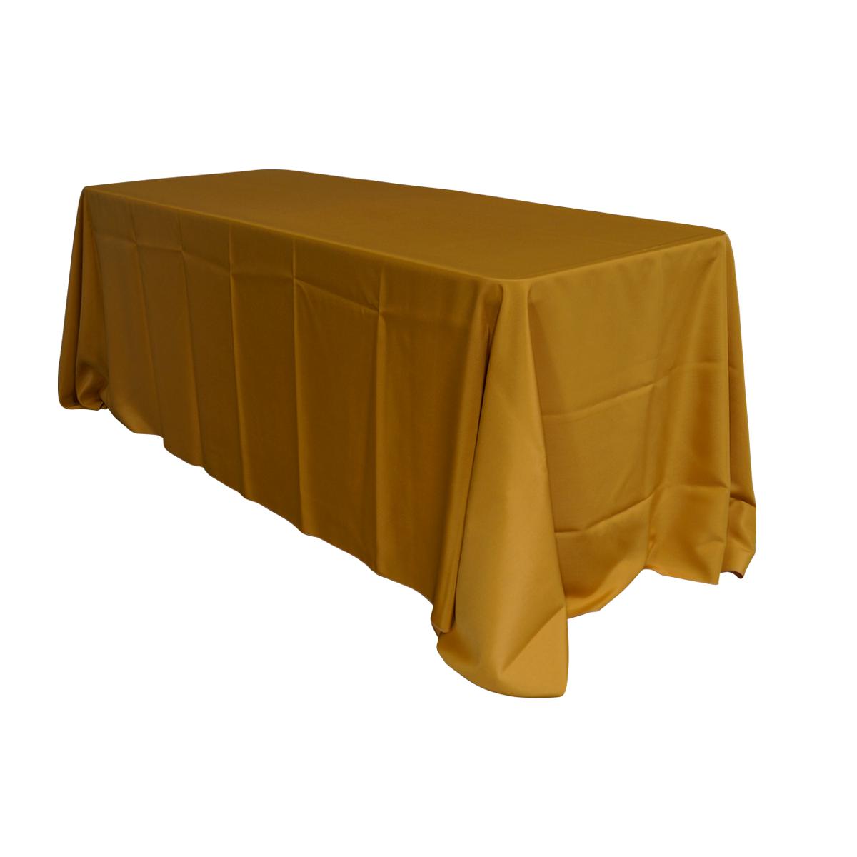 Economy Polyester Poplin Rectangular Tablecloths – Gold | Rental