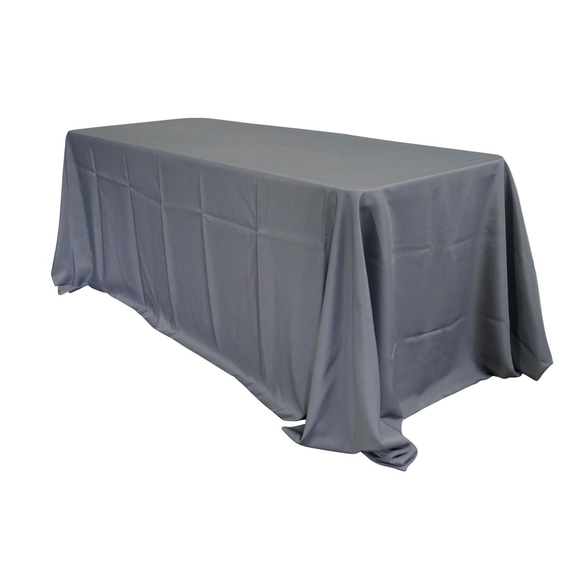Economy Polyester Poplin Rectangular Tablecloths – Grey | Rental