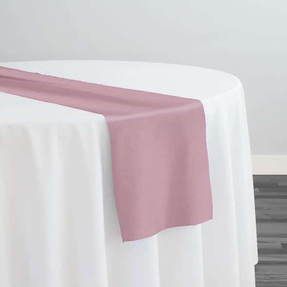 Premium Poly (Poplin) Table Runner in Dusty Rose 1161 | Rental
