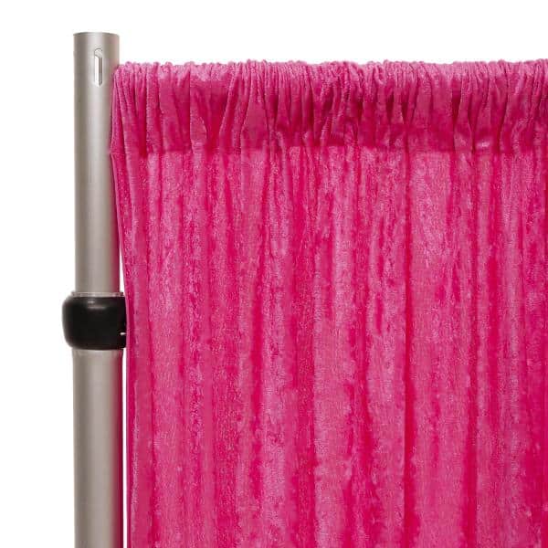 Fire Retardant Economy Panne Stretch Velvet Drape w/ Sewn Rod Pocket – Fuchsia | Rental Fire Retardant Economy Panne Stretch Velvet Drape w/ Sewn Rod Pocket – Fuchsia | Rental