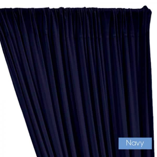 ITY Stretch Drape w/ Sewn Rod Pocket – Navy | Rental ITY Stretch Drape w/ Sewn Rod Pocket – Navy | Rental