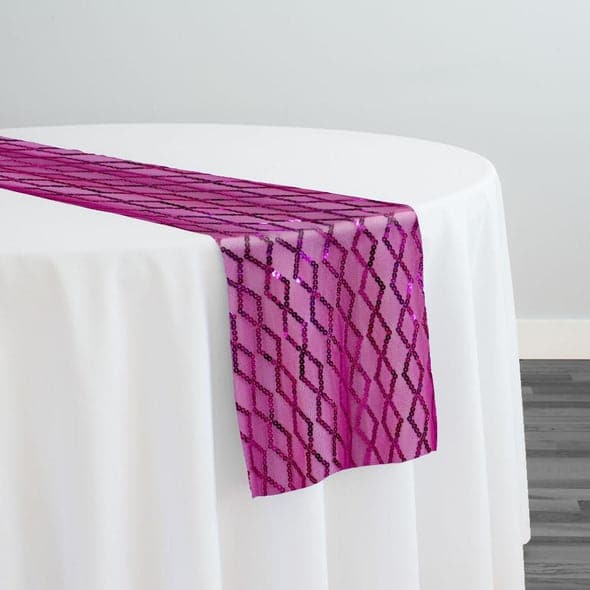Vortex Sequins Table Runner in Fuchsia | Rental