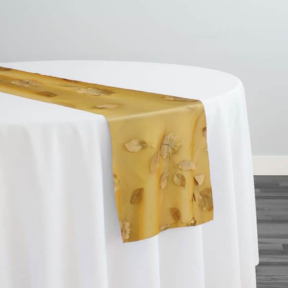 Lily Petal Table Runner in Gold | Rental Lily Petal Table Runner in Gold | Rental