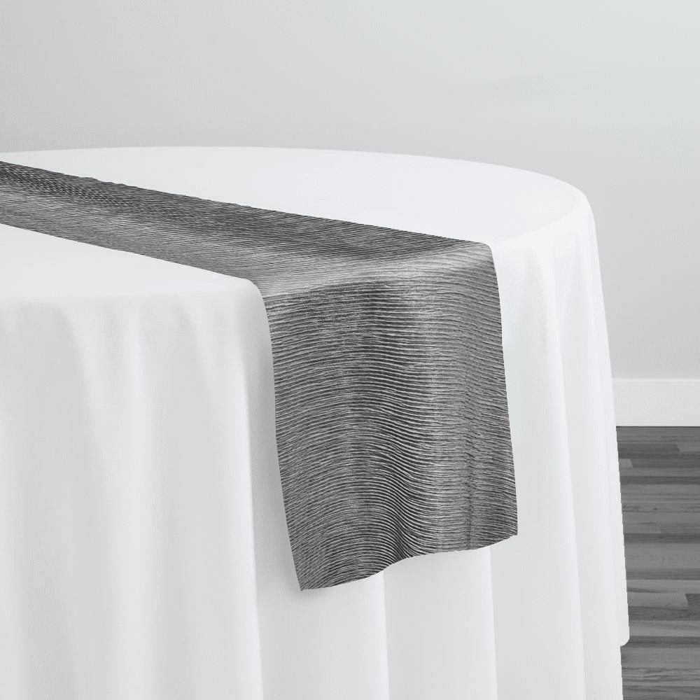 Bella Crepe Table Runner in Grey | Rental Bella Crepe Table Runner in Grey | Rental