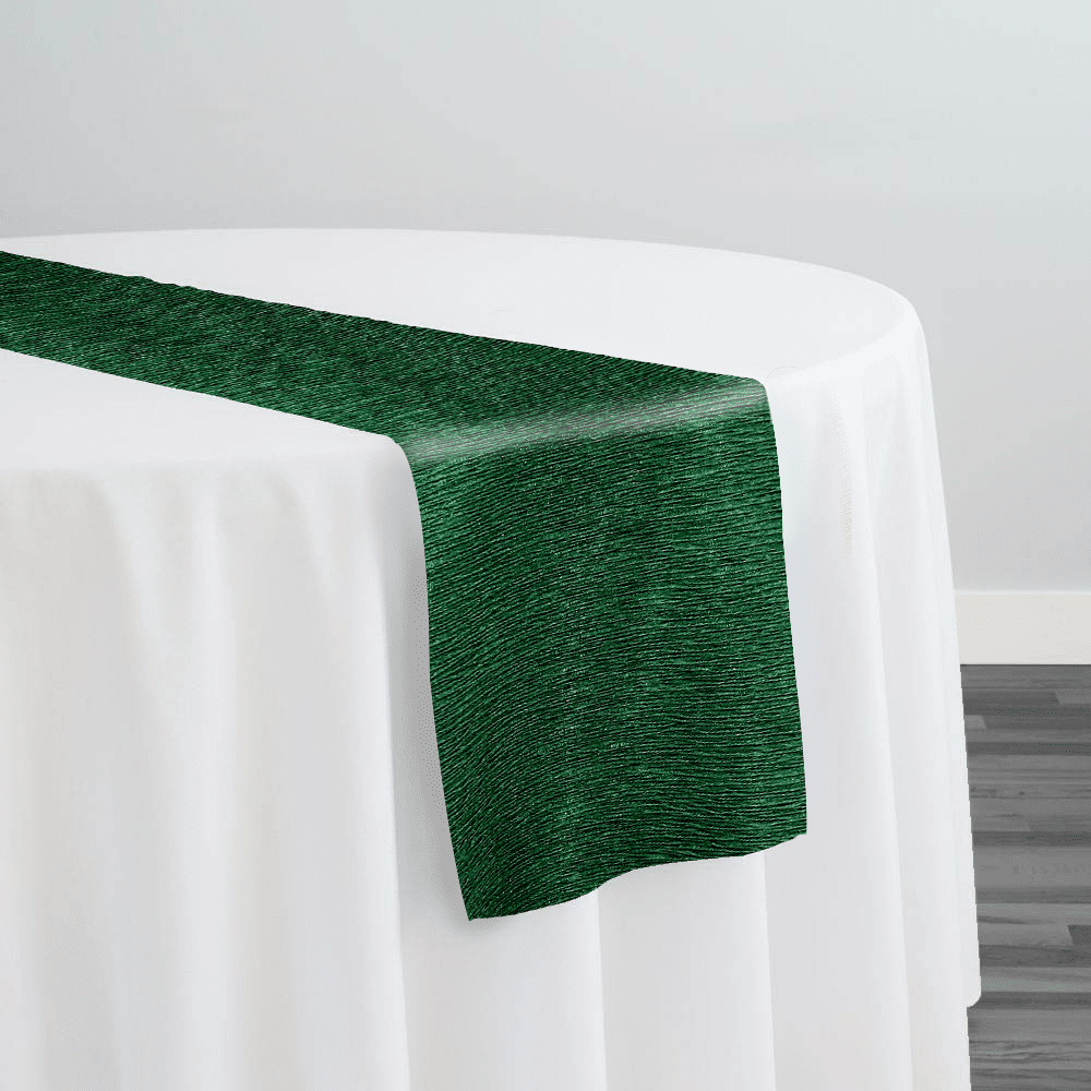 Bella Crepe Table Runner in Hunter Green | Rental Bella Crepe Table Runner in Hunter Green | Rental