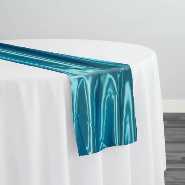 Bridal Satin Table Runner in Jade 395 | Rental Bridal Satin Table Runner in Jade 395 | Rental