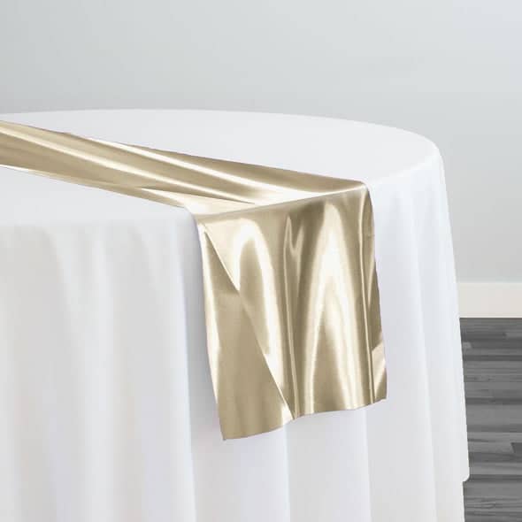 Bridal Satin Table Runner in Khaki 021 | Rental Bridal Satin Table Runner in Khaki 021 | Rental