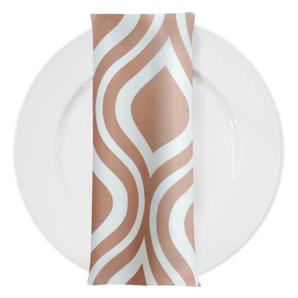 Groovy Print (Lamour) Table Napkin in Khaki | Rental Groovy Print (Lamour) Table Napkin in Khaki | Rental