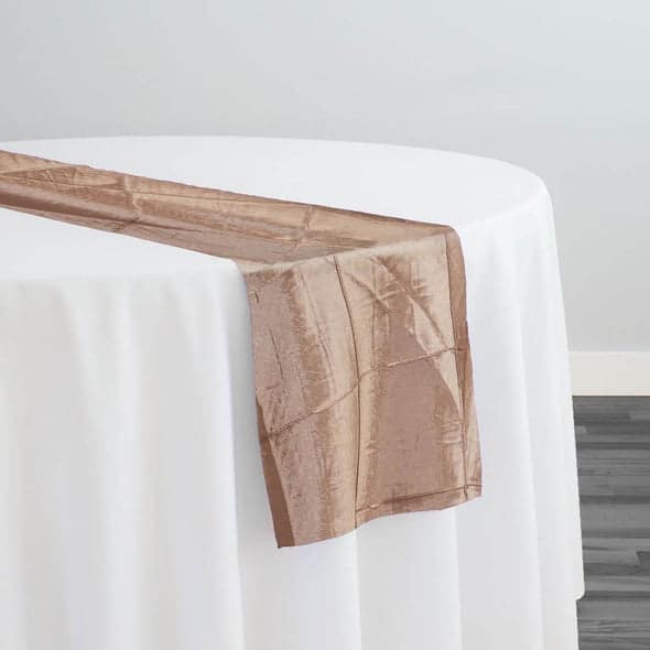 4″ Pintuck Taffeta Table Runner in Khaki Blue 022 | Rental 4″ Pintuck Taffeta Table Runner in Khaki Blue 022 | Rental