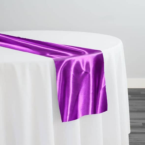Bridal Satin Table Runner in Lavender 169 | Rental Bridal Satin Table Runner in Lavender 169 | Rental