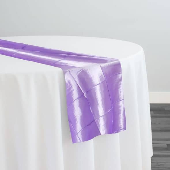 4″ Pintuck Taffeta Table Runner in Lavender 119 | Rental 4″ Pintuck Taffeta Table Runner in Lavender 119 | Rental