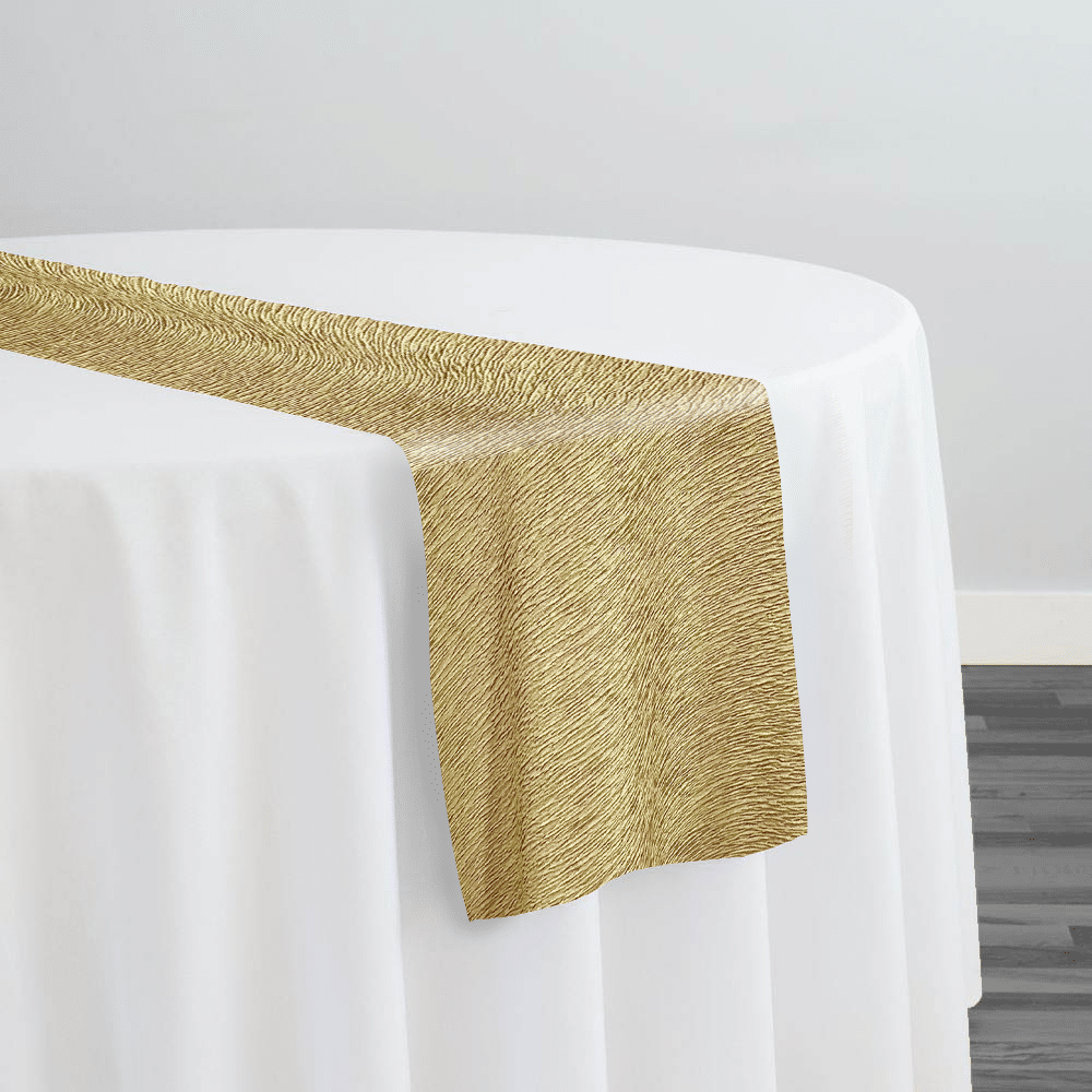 Bella Crepe Table Runner in Lt Gold | Rental Bella Crepe Table Runner in Lt Gold | Rental