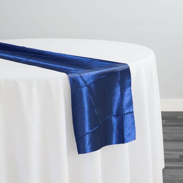 4″ Pintuck Taffeta Table Runner in Marine 091 | Rental 4″ Pintuck Taffeta Table Runner in Marine 091 | Rental