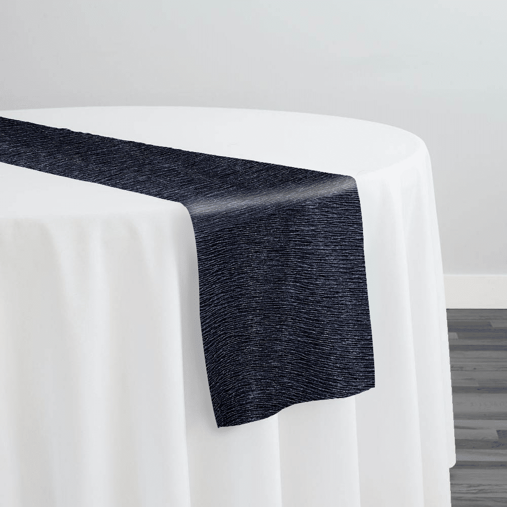 Bella Crepe Table Runner in Navy | Rental Bella Crepe Table Runner in Navy | Rental
