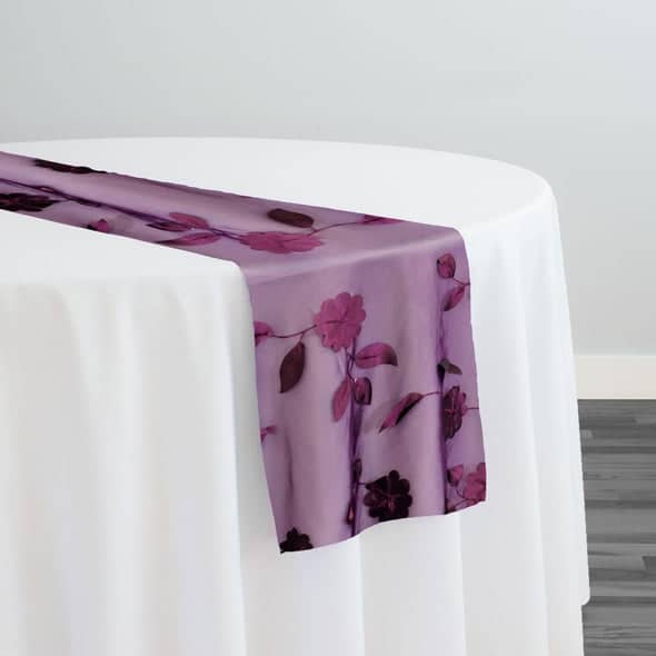 Lily Petal Table Runner in Plum | Rental Lily Petal Table Runner in Plum | Rental