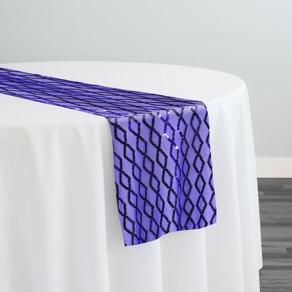 Vortex Sequins Table Runner in Purple | Rental