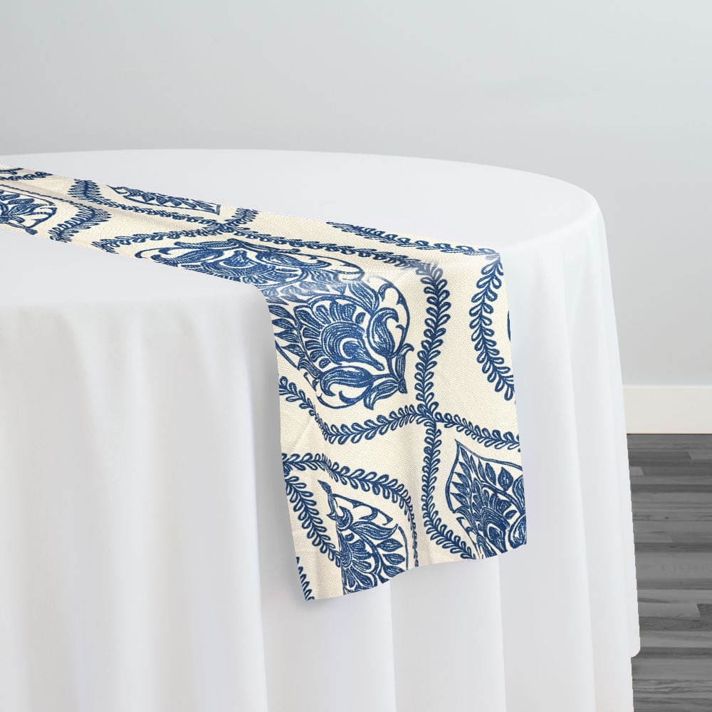 Mayfair (Slub Print) Table Runner in Royal | Rental Mayfair (Slub Print) Table Runner in Royal | Rental