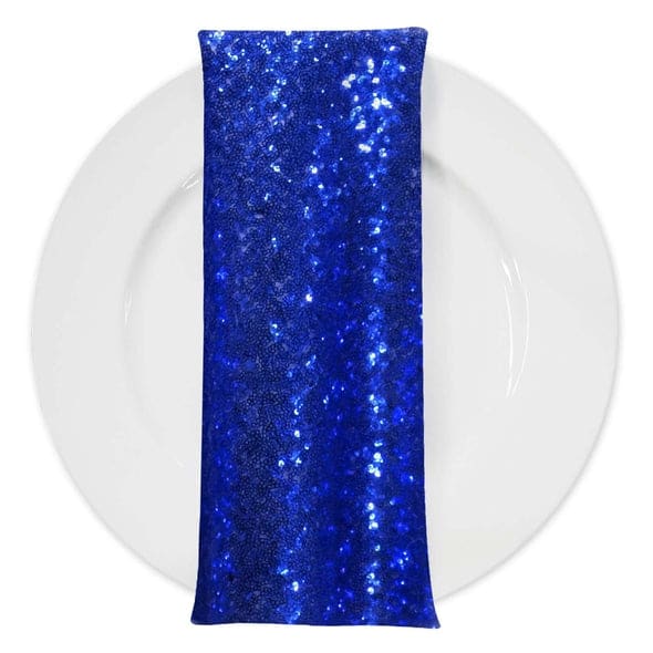 Glitz Sequins (w/ Poly Lining) Table Napkin in Royal | Rental