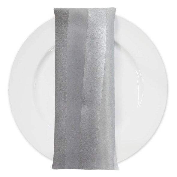 Imperial Stripe Table Napkin in Silver | Rental