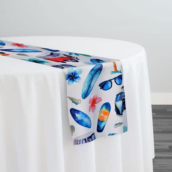 Surf’s Up (Poly Print) Table Runner in Surf’s Up | Rental