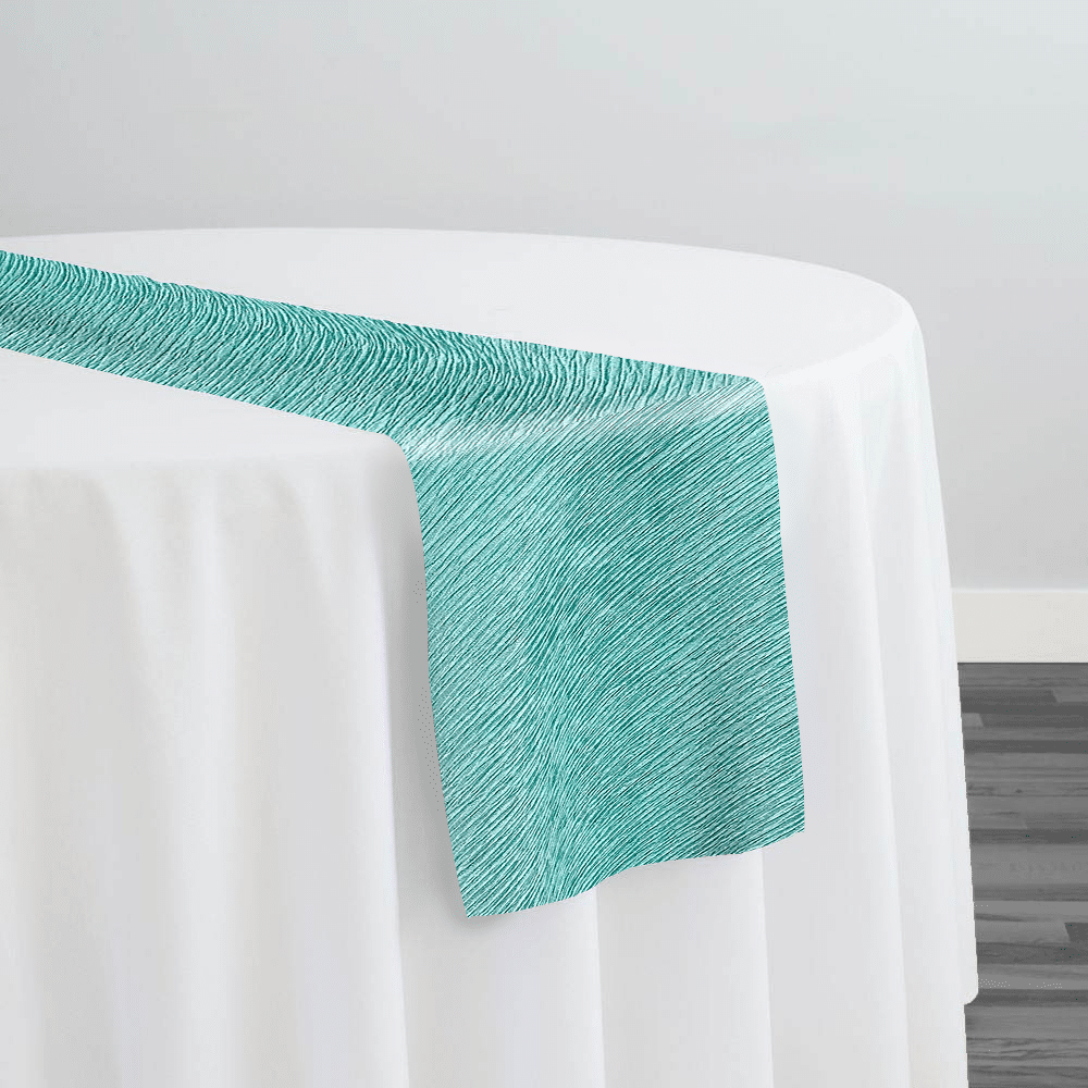 Bella Crepe Table Runner in Teal Green | Rental Bella Crepe Table Runner in Teal Green | Rental