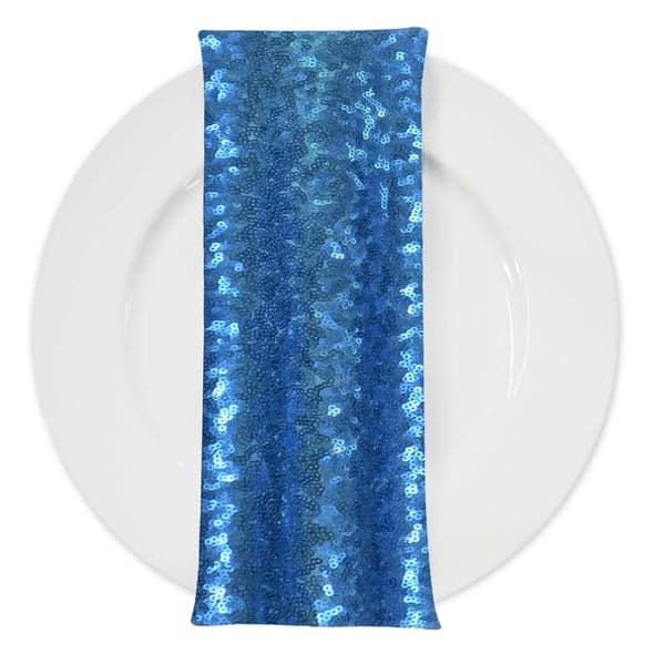 Glitz Sequins (w/ Poly Lining) Table Napkin in Turquoise | Rental