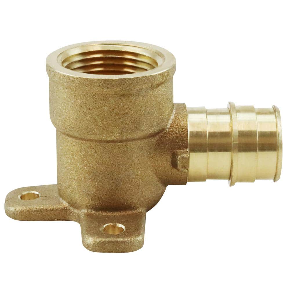 Apollo — 3/4 in. Brass PEX-A Expansion Barb x 3/4 in. Female Pipe Thread Adapter 90-Degree Drop-Ear Elbow | Rental Apollo — 3/4 in. Brass PEX-A Expansion Barb x 3/4 in. Female Pipe Thread Adapter 90-Degree Drop-Ear Elbow | Rental